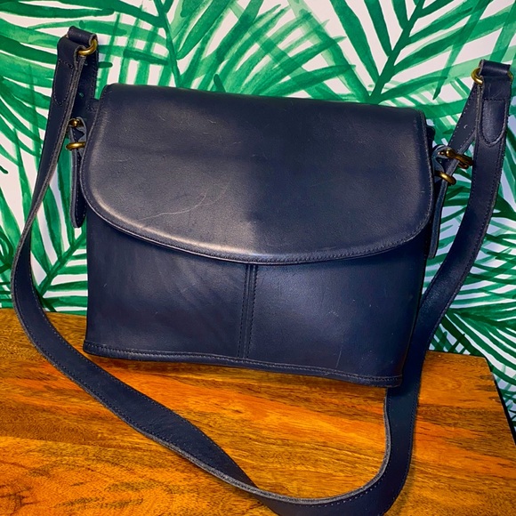 Coach Handbags - Vintage Coach 9807 Navy Blue Equestrian Flap Crossbody Bag USA